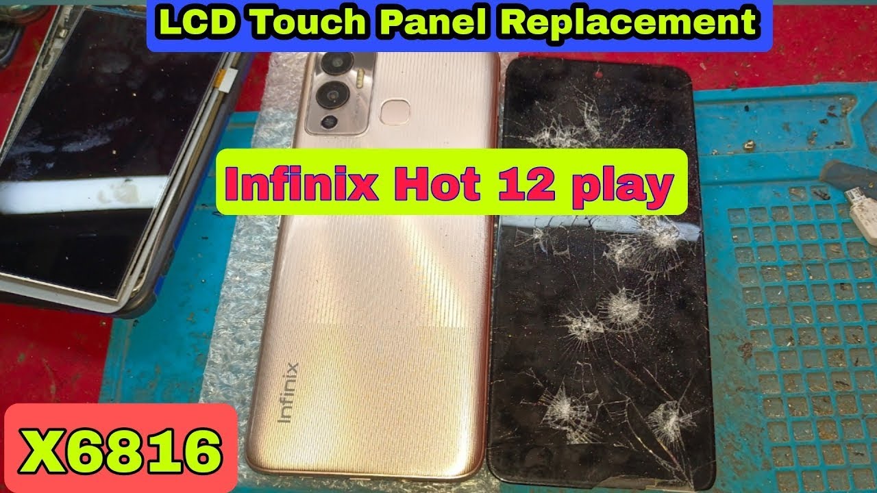 Infinix hot 12 play lcd touch screen replacement | Infinix x6816 touch screen panel Cara Ganti