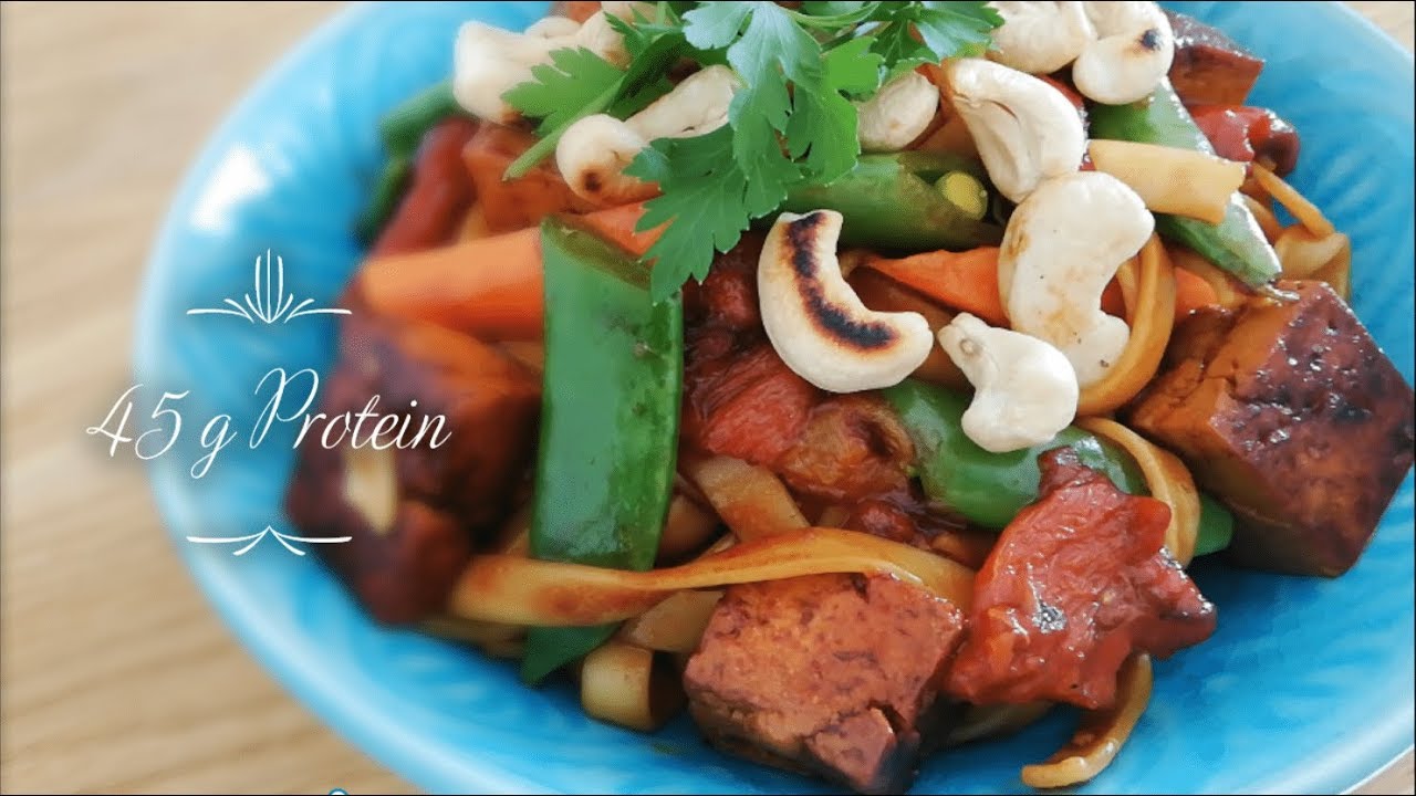 High Protein Vegan Meal Prep - Noodle Stir-fry