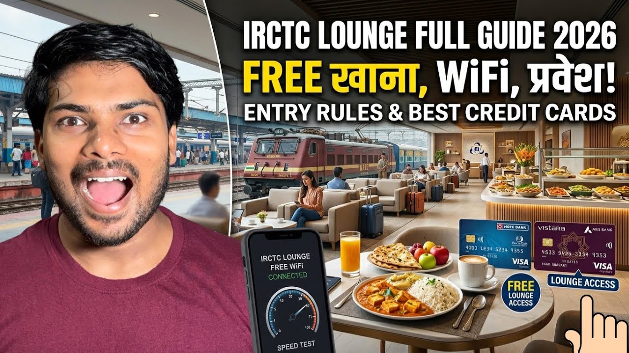 Indian Railway Lounge Full Guide 2026 | FREE Food, WiFi, Entry Rules & Best Credit Cards