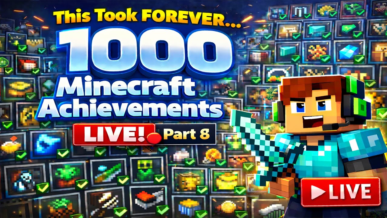 🚀 This Took FOREVER… 1000 Minecraft Achievements LIVE | Part 9