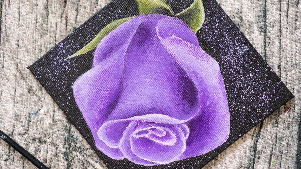 Фиолетовая роза - Акрил / Homemade Illustration