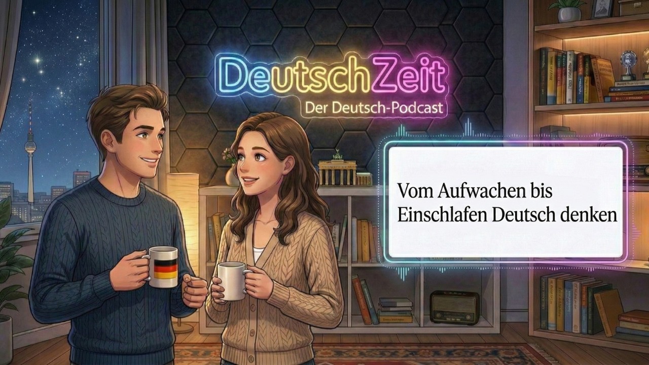 Besser Hören: A1/A2 Podcast | Vom Aufwachen bis zum Einschlafen auf Deutsch denken 🧠🌅🌛