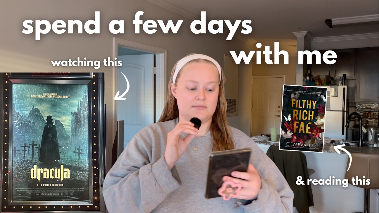 spend a few days with me 🥀 dracula movie premiere, bookshelf reorganization & another reading vlog