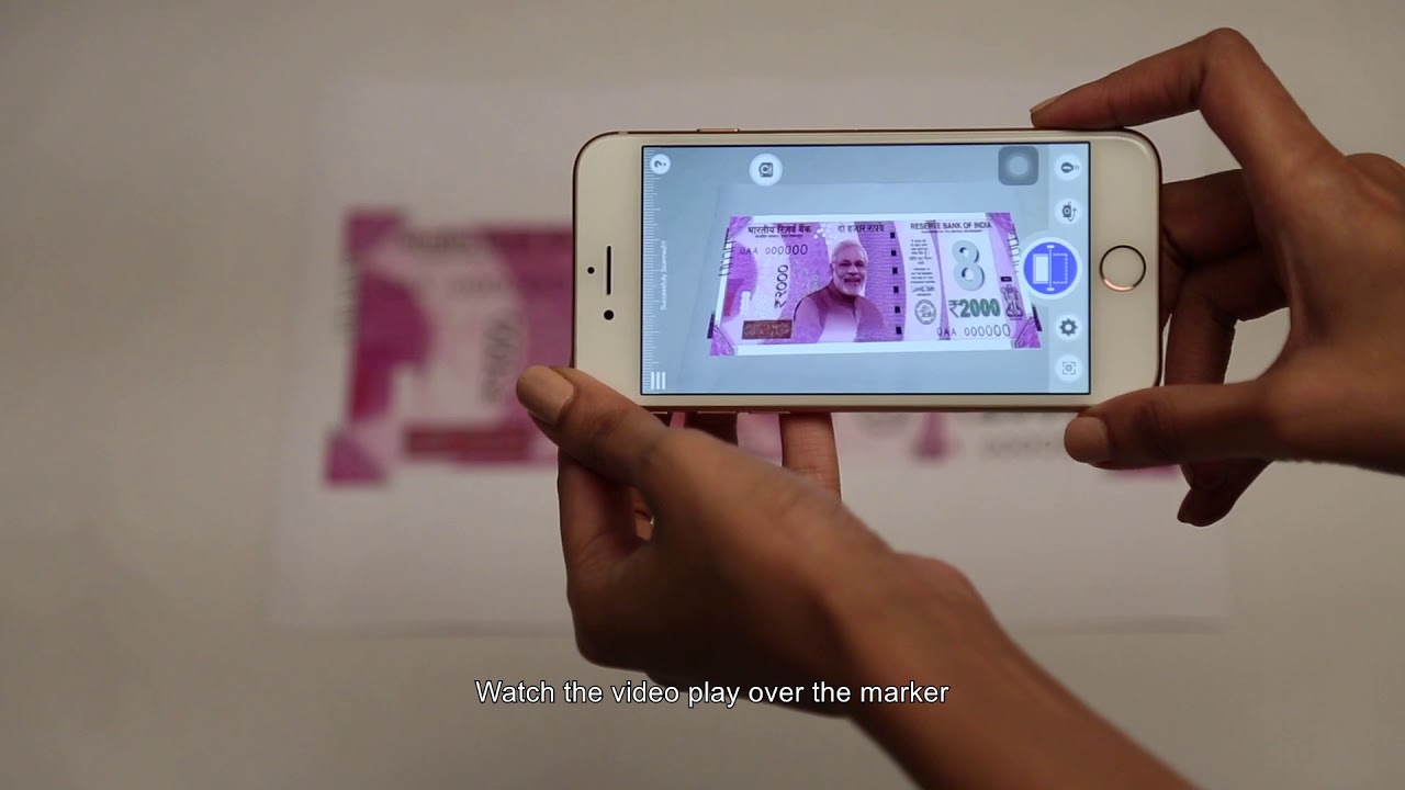 Augmented Reality for Entertainment - 2000 Indian Rupees Note - SMACAR AR app