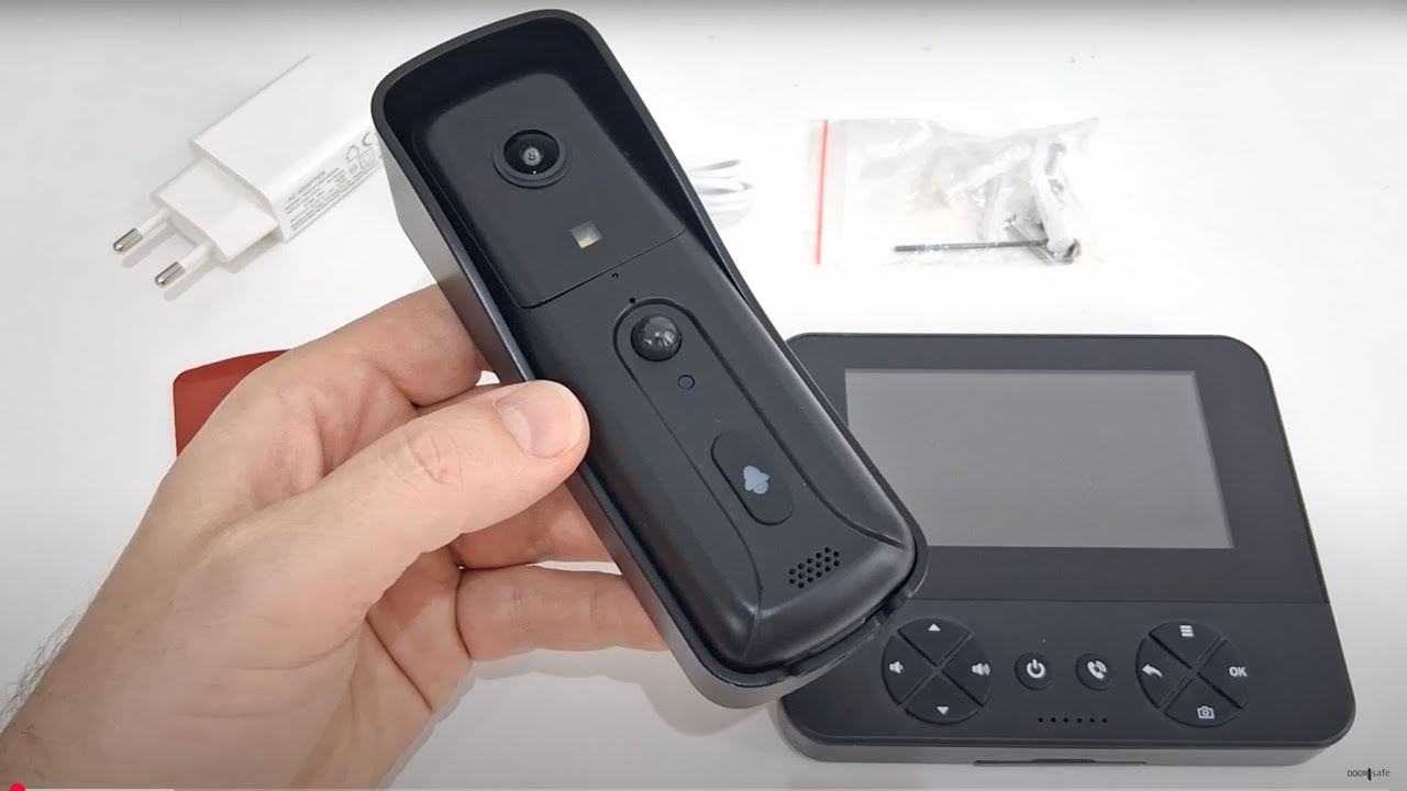 Doorsafe 4450 draadloze camera video deurbel met scherm