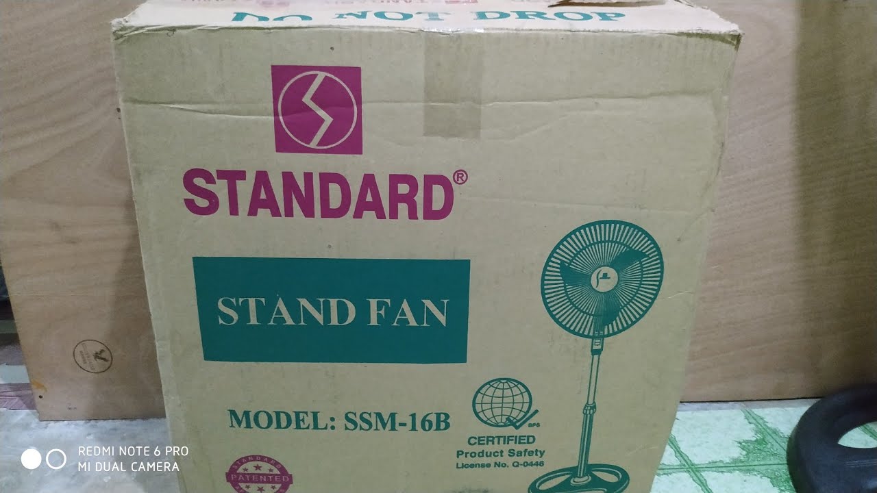 Standard Stand Fan,Model:SSM_16B Unboxing
