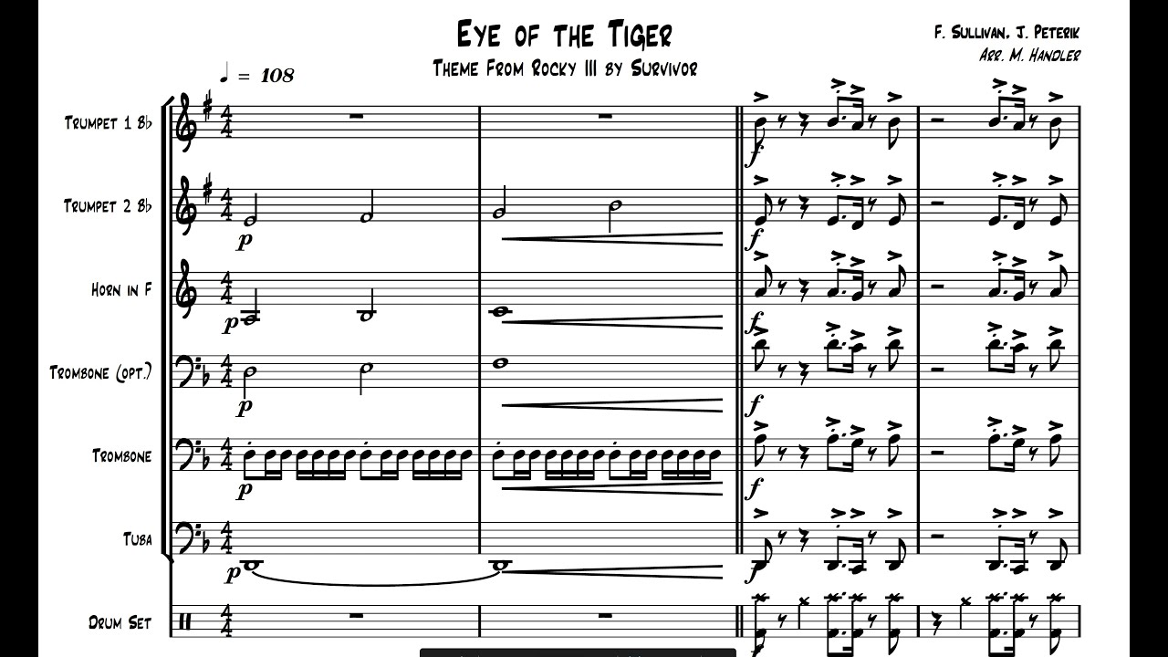 Eye of the Tiger for Brass Quintet