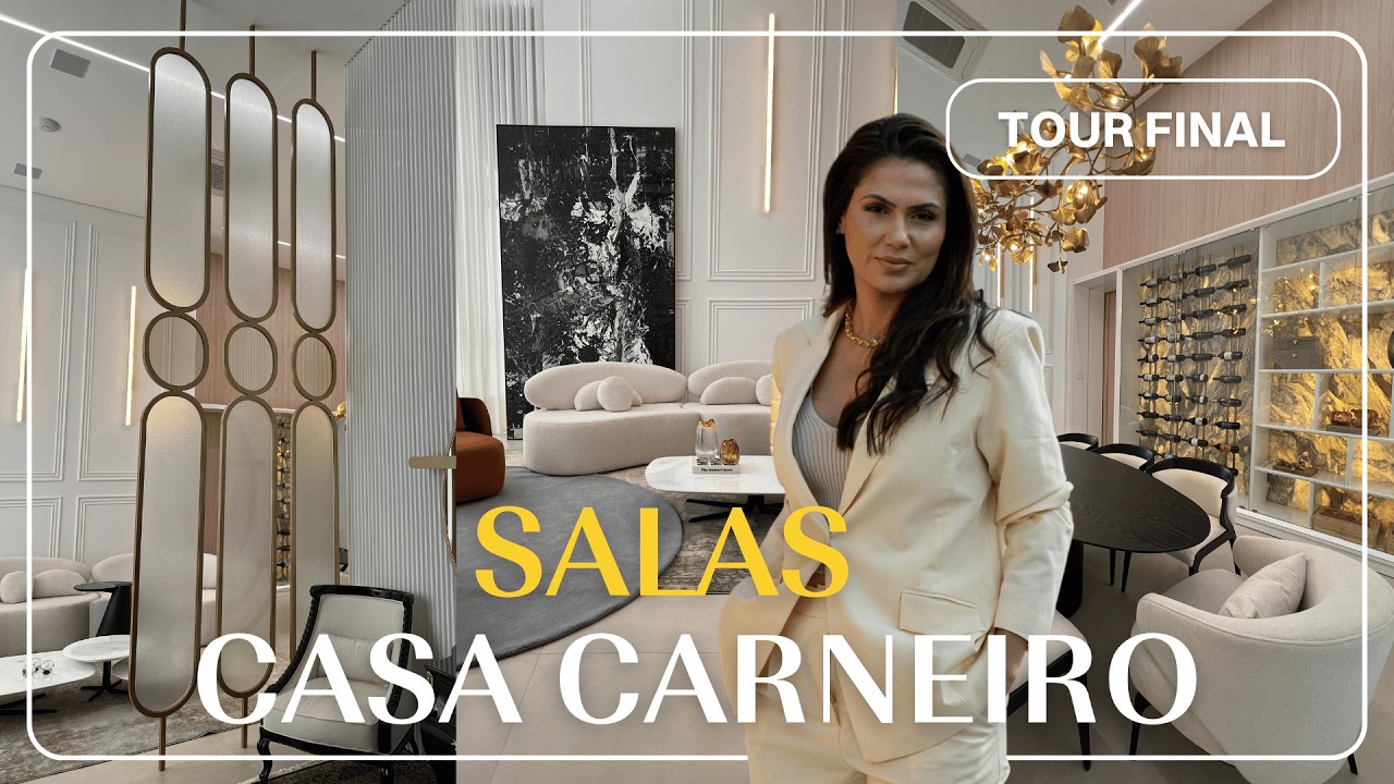 Diário de Obra | Casa Carneiro | Tour Completo: sala de estar, jantar e home cinema | Larissa Reis
