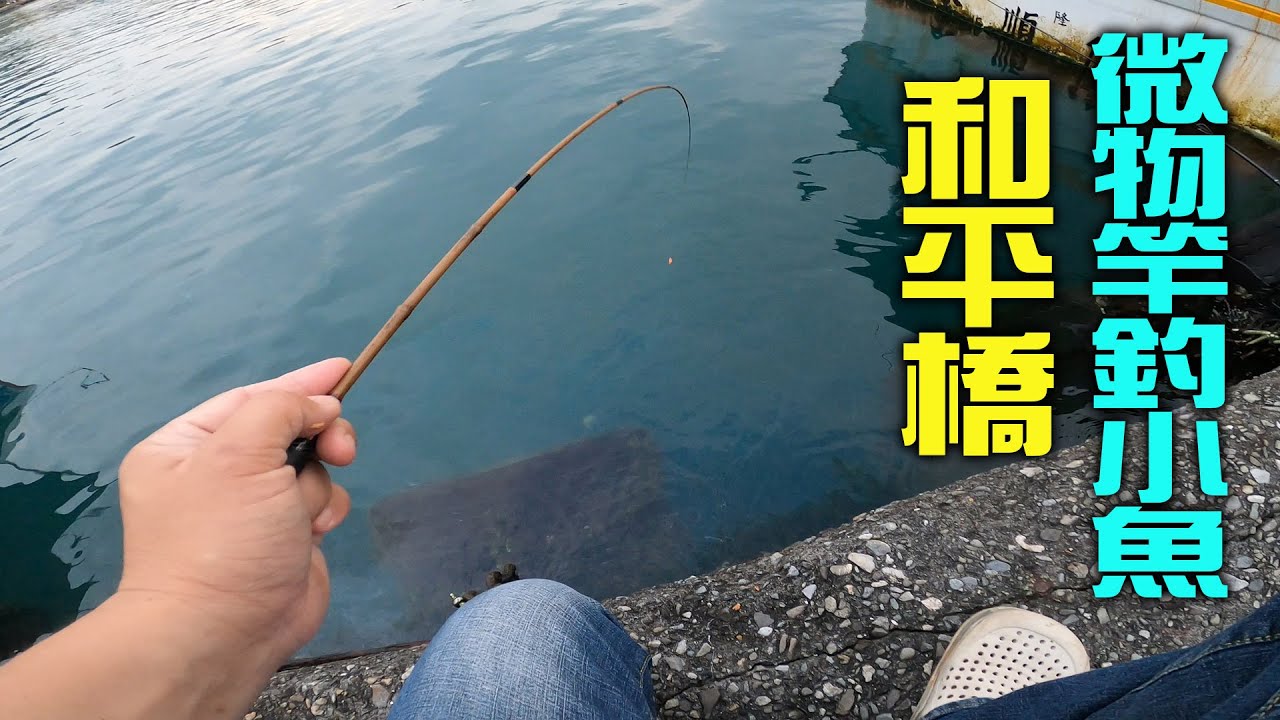 趁著天黑前拿著微物竿釣小魚