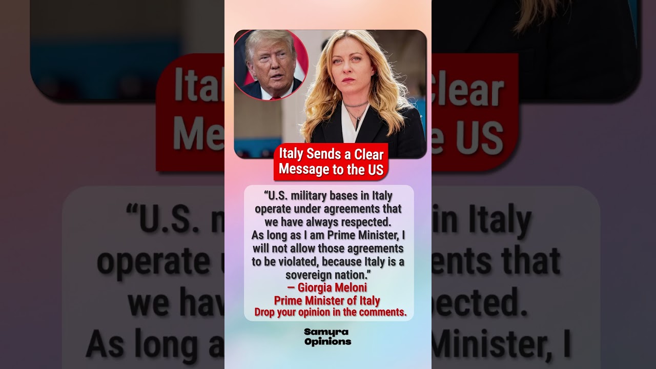Giorgia Meloni Challenges US? ⚠️ Italy&rsquo;s Military Base Debate Explained #trendingnow