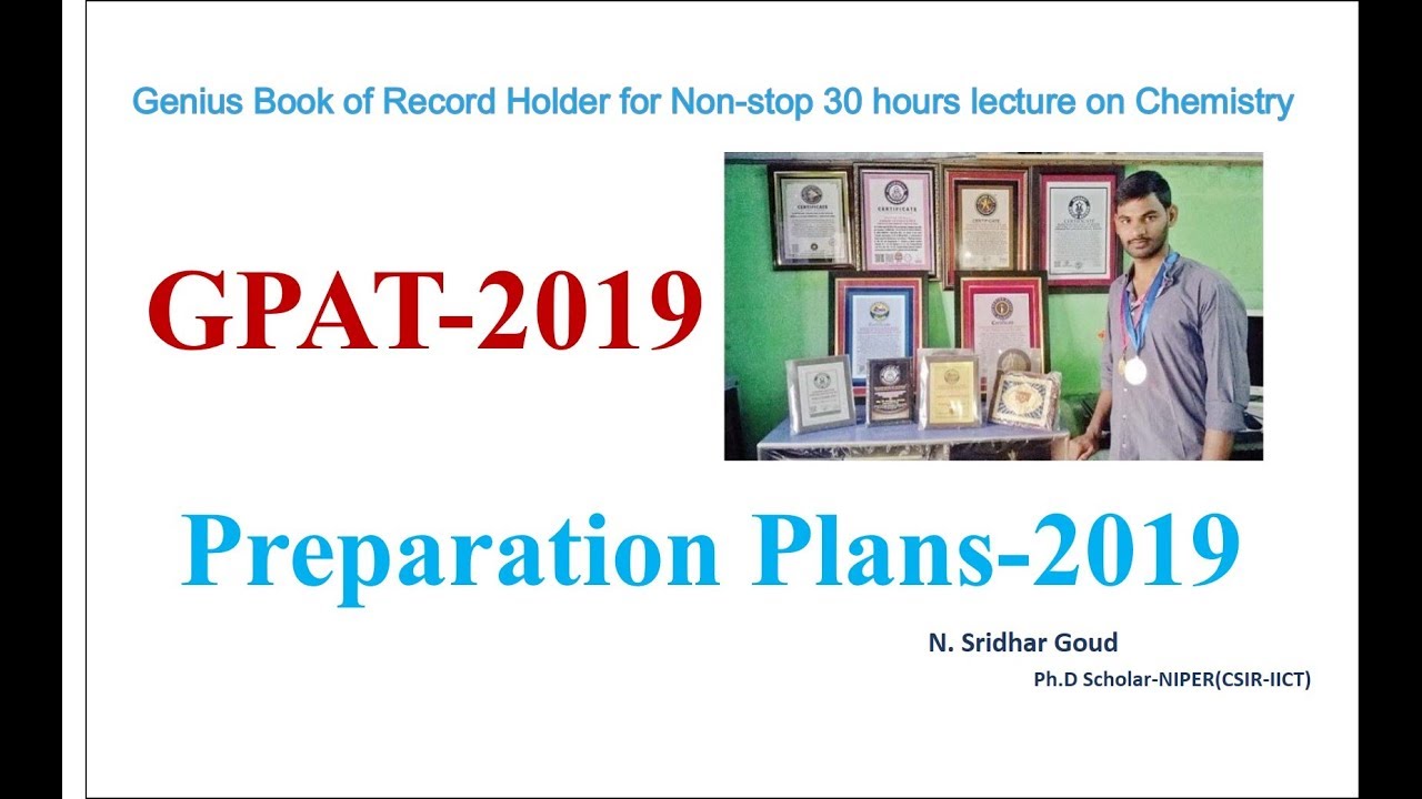 GPAT-2019: Preparation plan and Reference books
