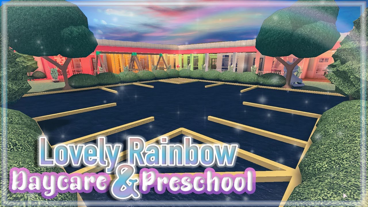 ROBLOX | Bloxburg: Lovely Rainbow Daycare & Preschool | 240k | Tour + Speedbuild + Screenies
