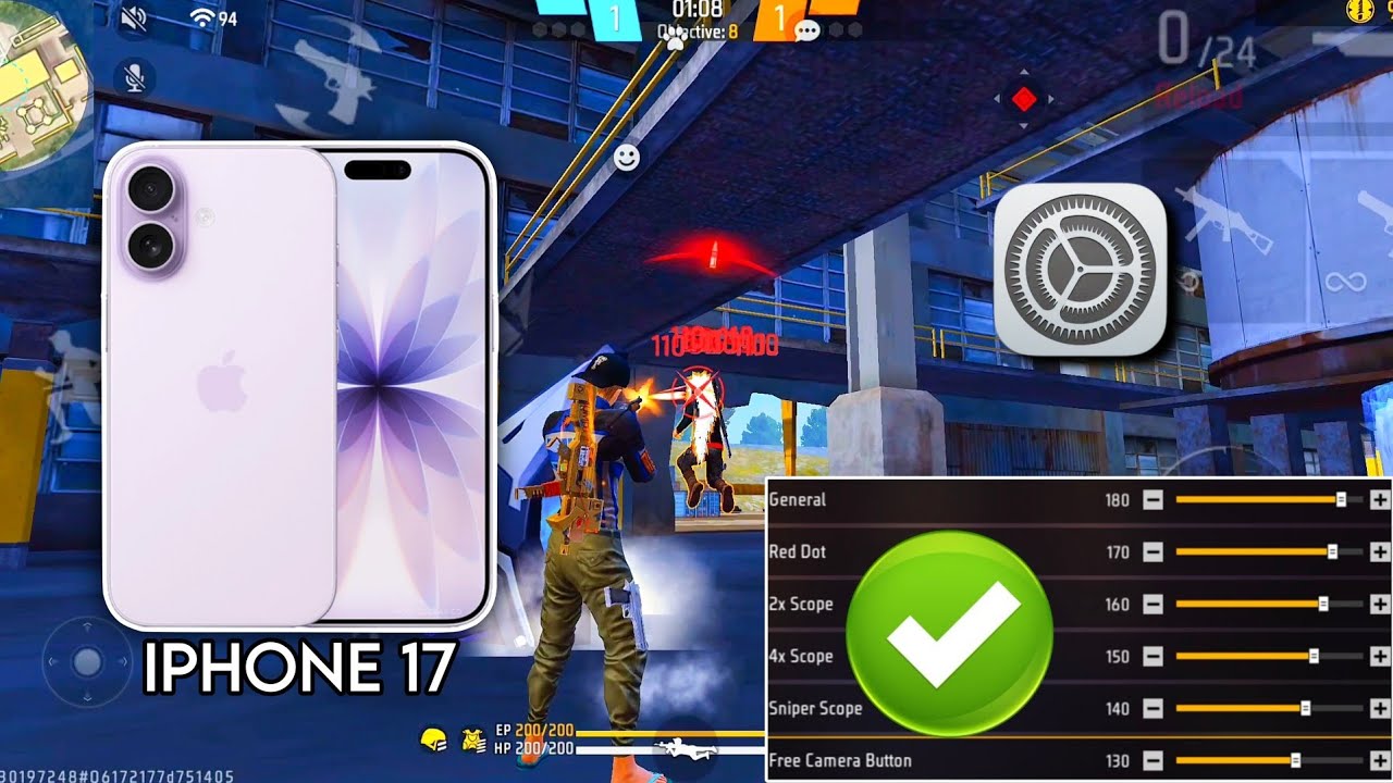 iPhone 17 free fire sensitivity setting ⚙️ | iPhone 17 free fire headshot setting ⚙️