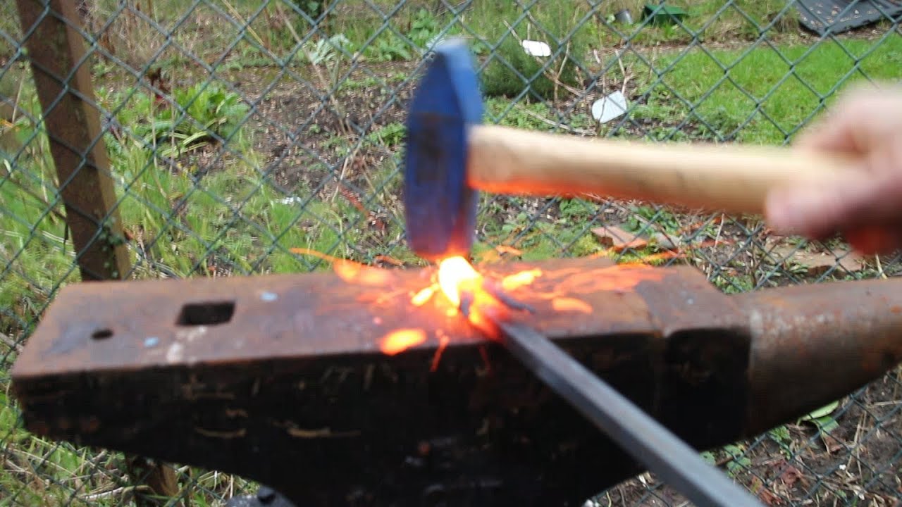 Traditional Blacksmithing of a Rams Head Poker