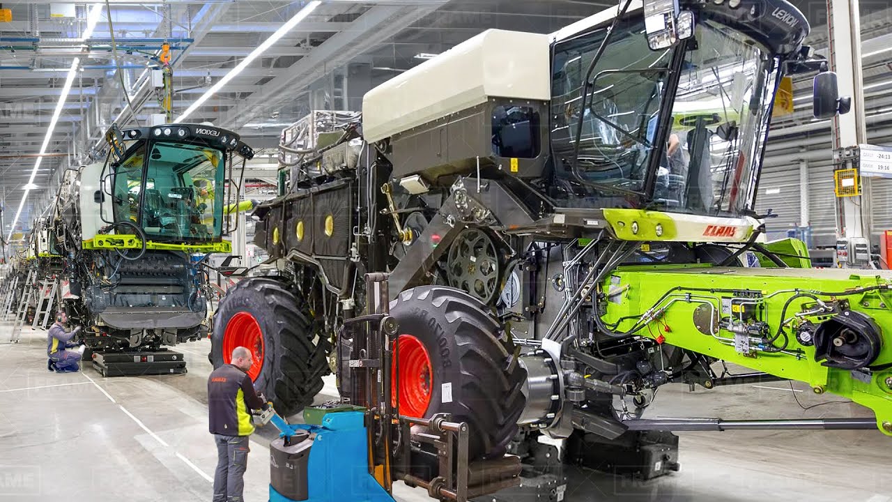 Inside Massive Factories Producing Powerful Combine Harvesters