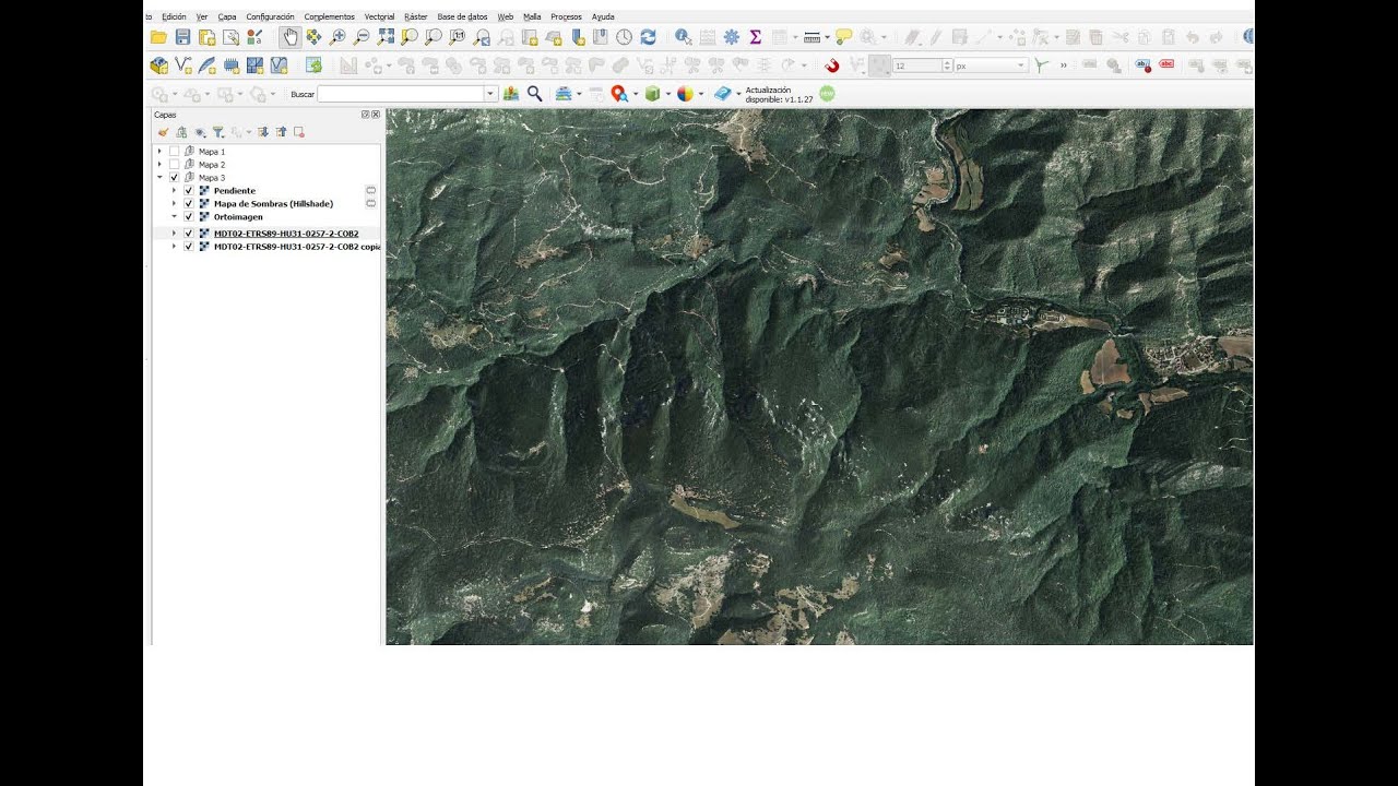 Como crear un mapa en 3D en Qgis mediante un mapa de sombras para darle un aspecto tridimensional.