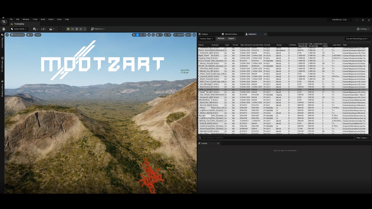 Unreal Engine 5:  Texture Pool Size: Optimising, Statistics Menu, Bulk Edit Via Property Matrix.