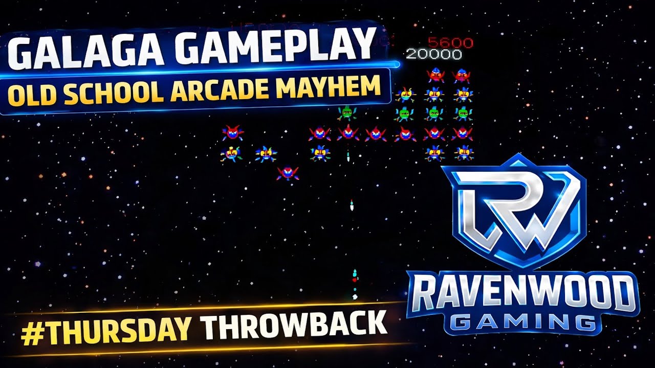 Galaga Gameplay – Old School Arcade Mayhem | Thursday Throwback | Ravenwood Gaming