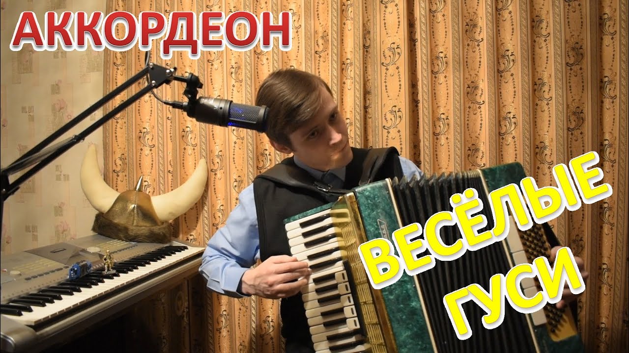 ВЕСЁЛЫЕ ГУСИ Весёлый разбор на аккордеоне для начинающих