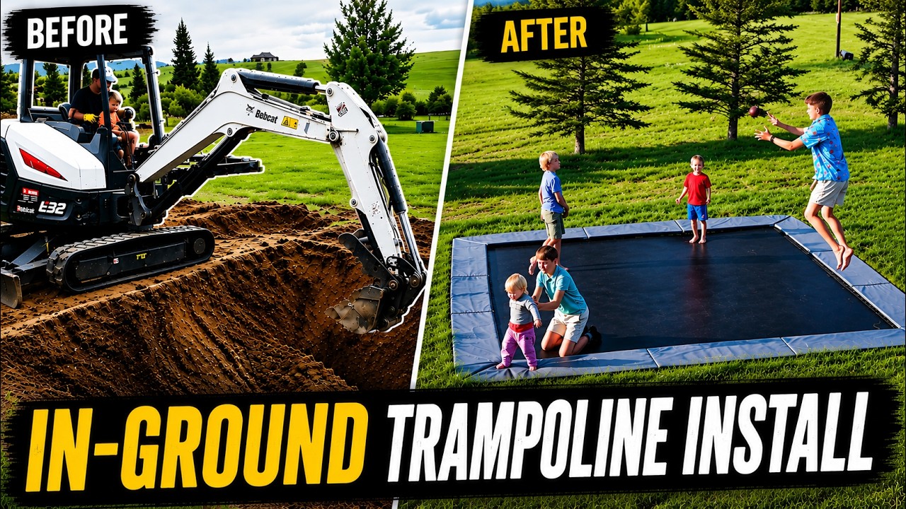 Inground trampoline installation from Start to Finish