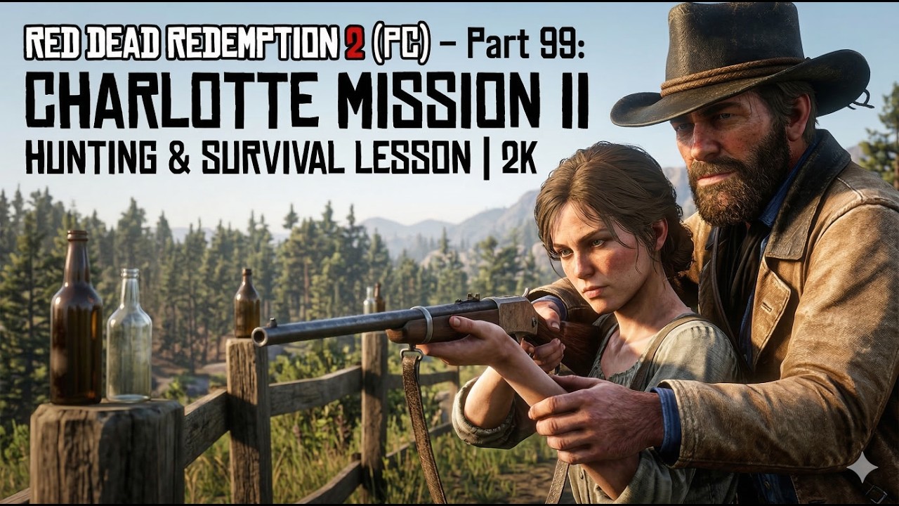 Red Dead Redemption 2 (PC) – Part 99: Charlotte Mission II | Hunting & Survival Lesson | 2K
