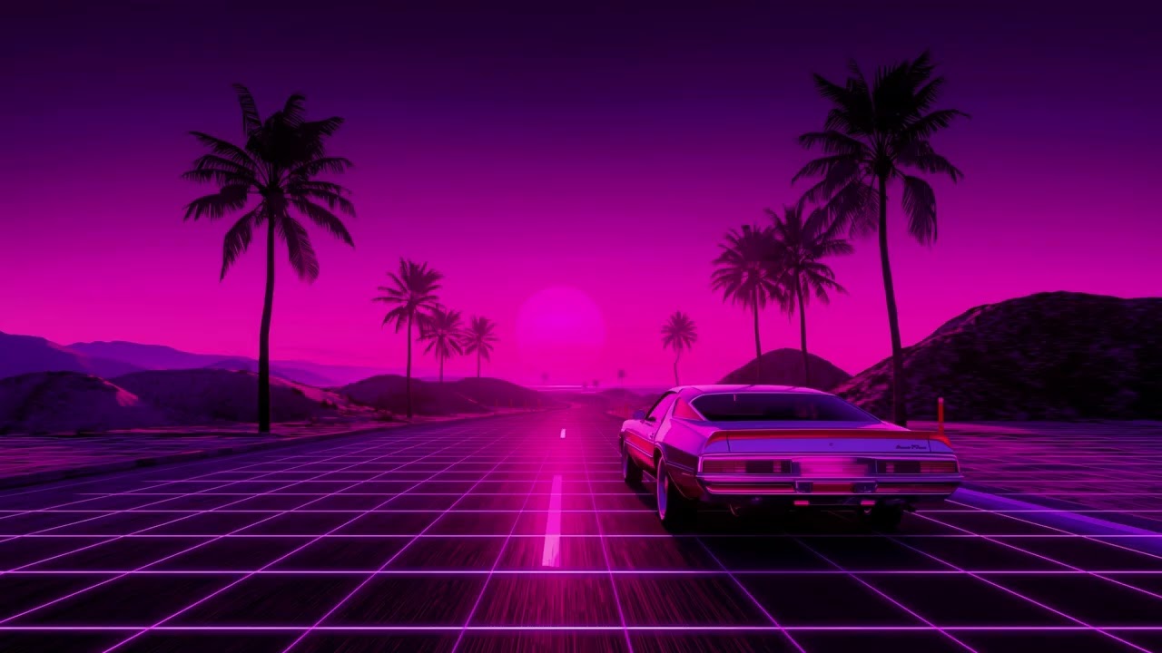 Endless Sunset Drive | Dreamy Synthwave Car Screensaver (1 Hour Loop)