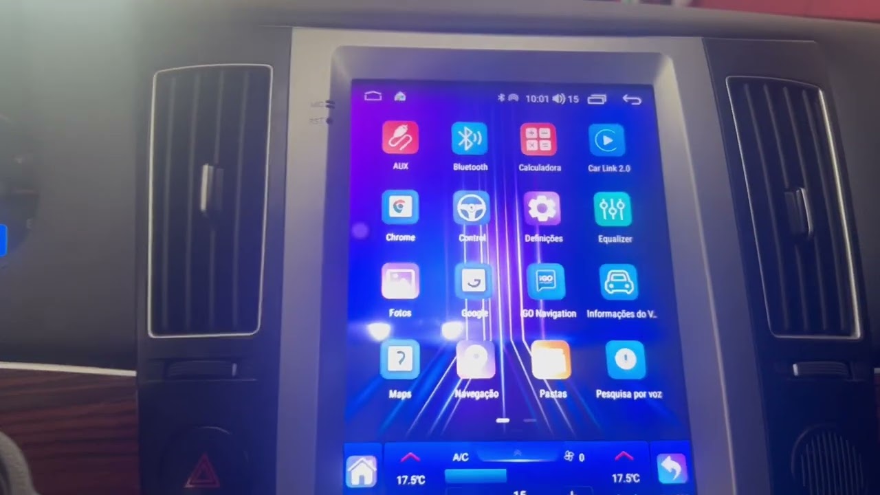 Central Multimidia Tesla Android 12 para o Hyundai Veracruz 2006-2015 Carplay Android Auto AC TELA