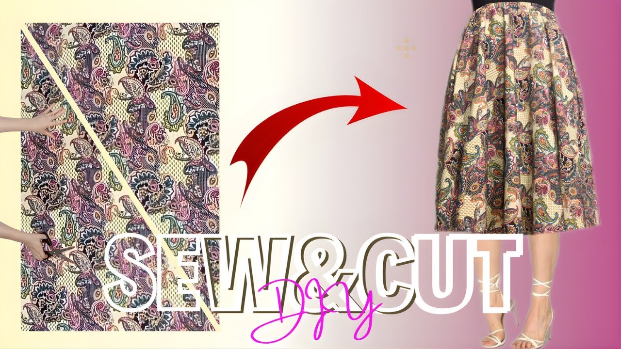 VERY EASY Cut in 8 Minutes, Sew and QUICK Skirt that fits all sizes