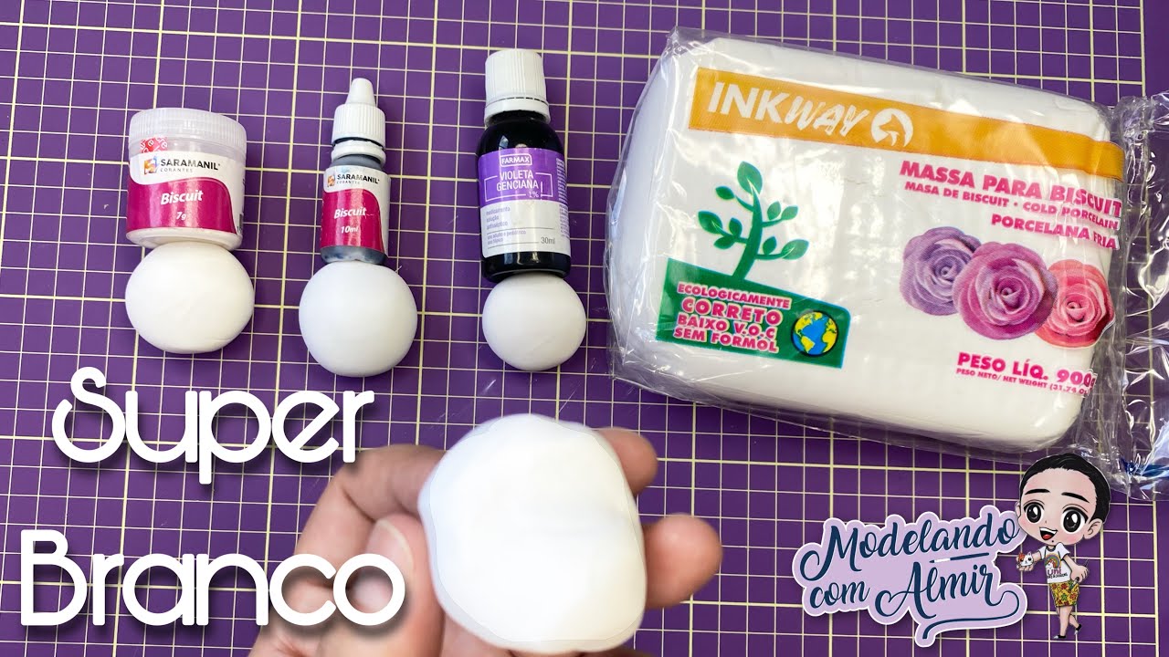 Massa de Biscuit mais BRANCA | Dicas de tingimento