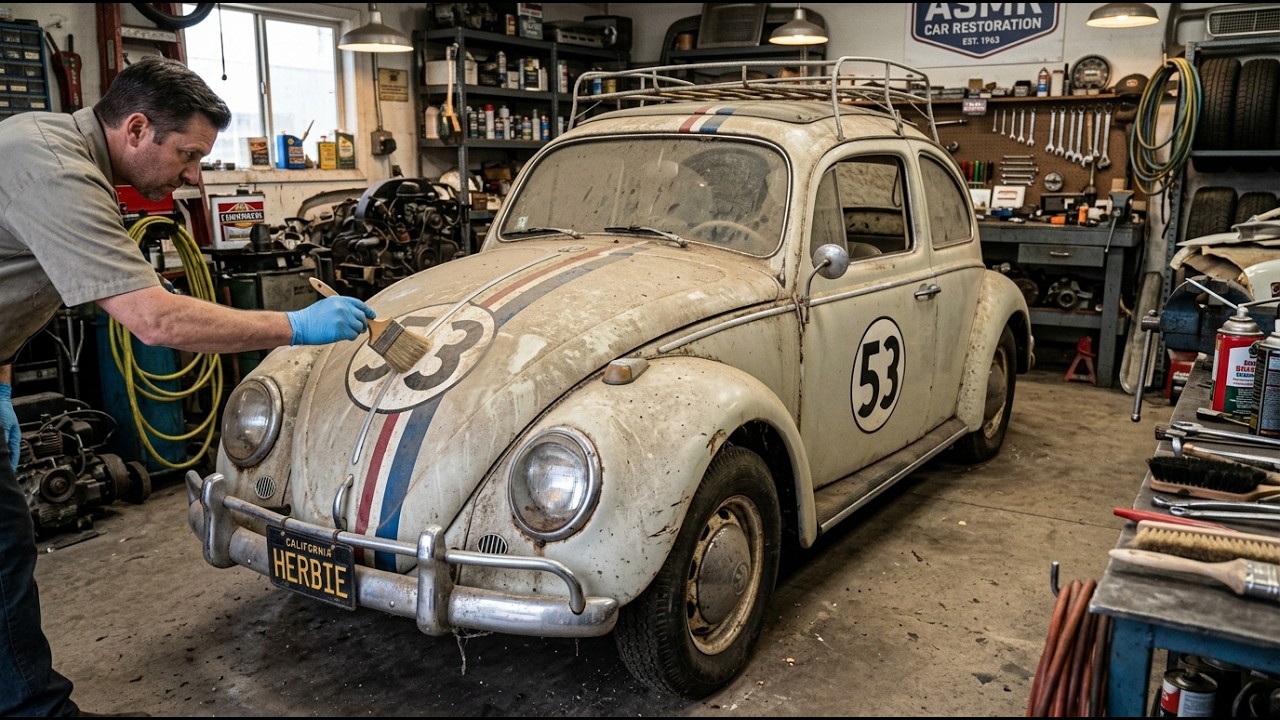ASMR Car Restoration | 1963 Volkswagen Beetle Herbie (Back to Race) Full Showroom Rebuild