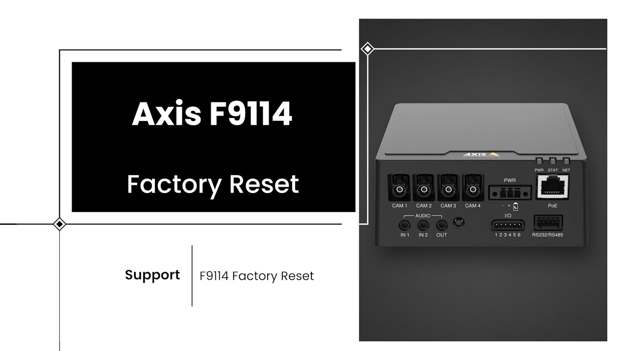 Axis F9114 - Factory Reset