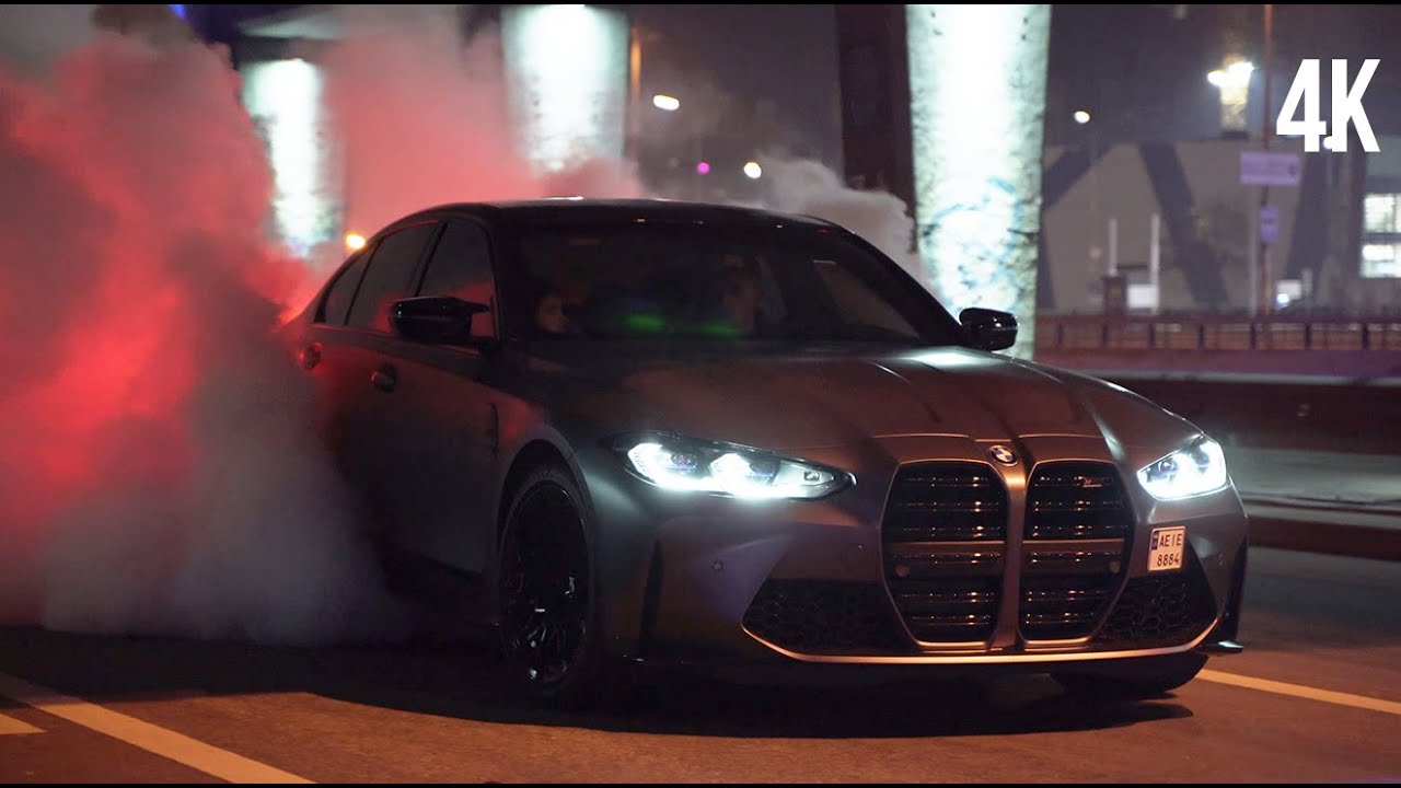 BMW M3 2021 сделал 360 на дороге, самое дымное видео!