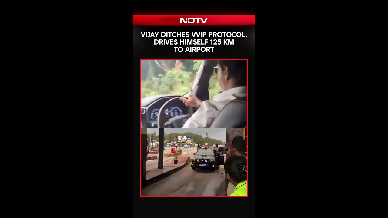 Vijay Ditches VVIP Protocol, Drives Himself 125Km To Airport