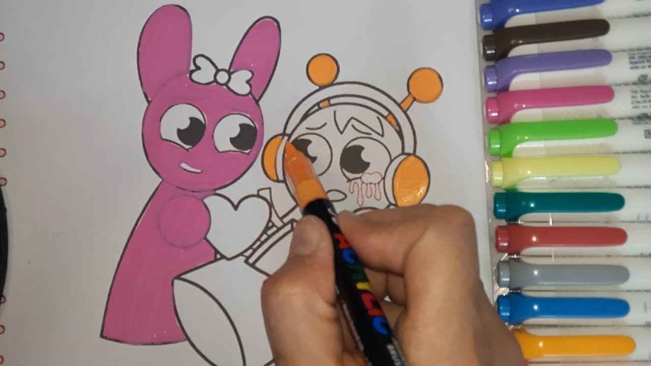 Incredibox SPRUNKI - PINKI Fixes OREN's BROKEN HEART Coloring Page / How to Color Incredibox Sprunki