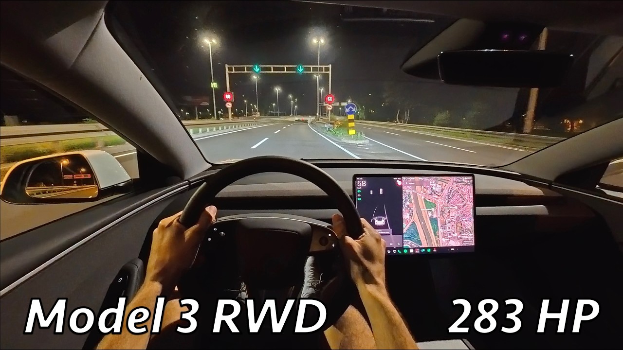 Tesla Model 3 RWD 2026 Night POV Driving Review (Consumption, 0-100)