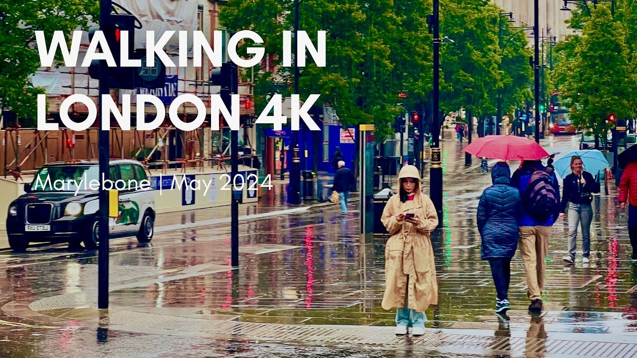 Walking in London | started to rain ☔️ | Marylebone 4K