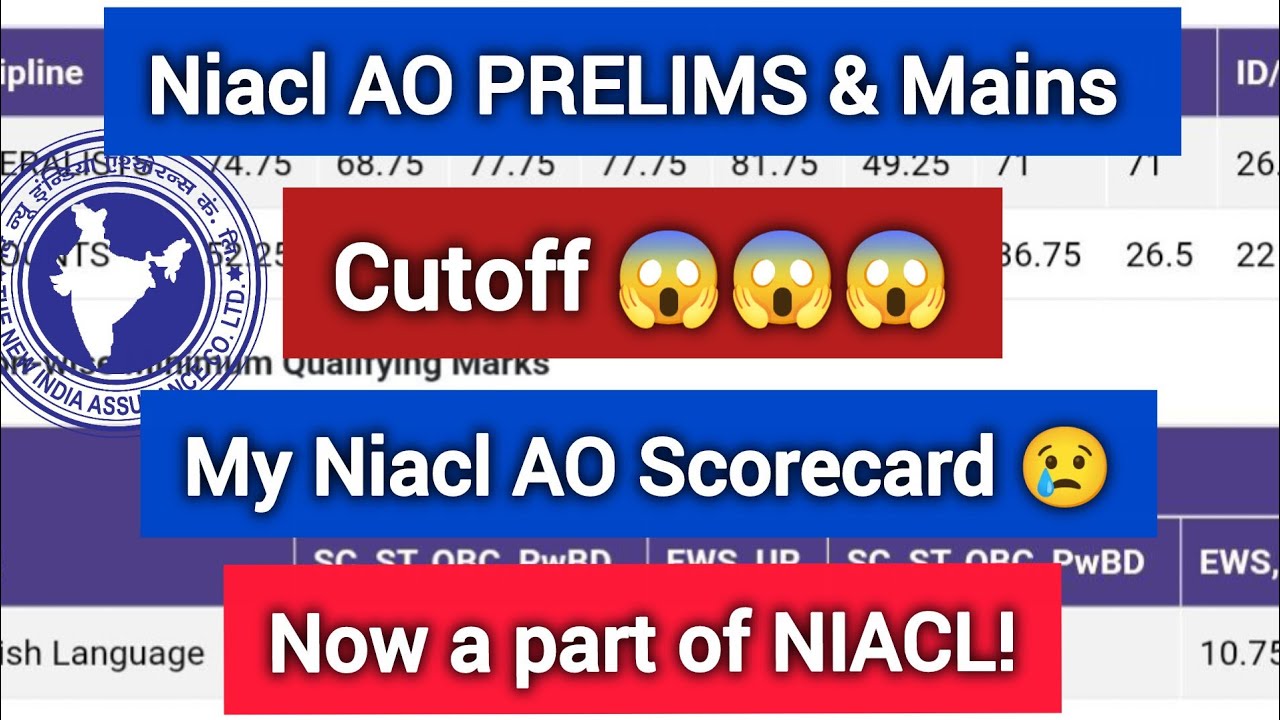 My Niacl AO Scorecard l Prelims and Mains Cutoff Out l #aptitudecorner #niaclassistant #niacl 