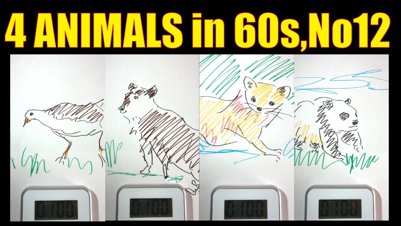 🎧 ASMR Drawing Animals Compilation | Satisfying Marker Sounds (No Talking)12