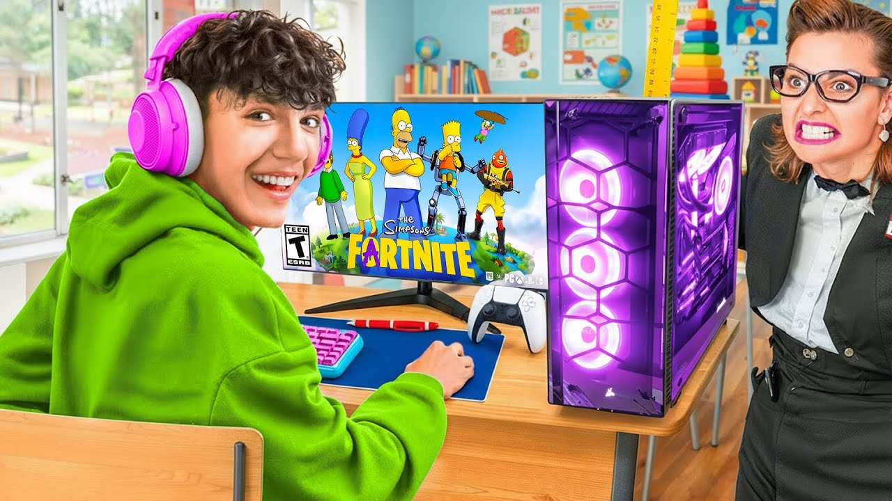 I Skipped School To Play SIMPSONS Fortnite Season!