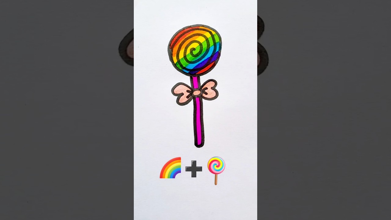 Lollipop drawing for kids 🍭 