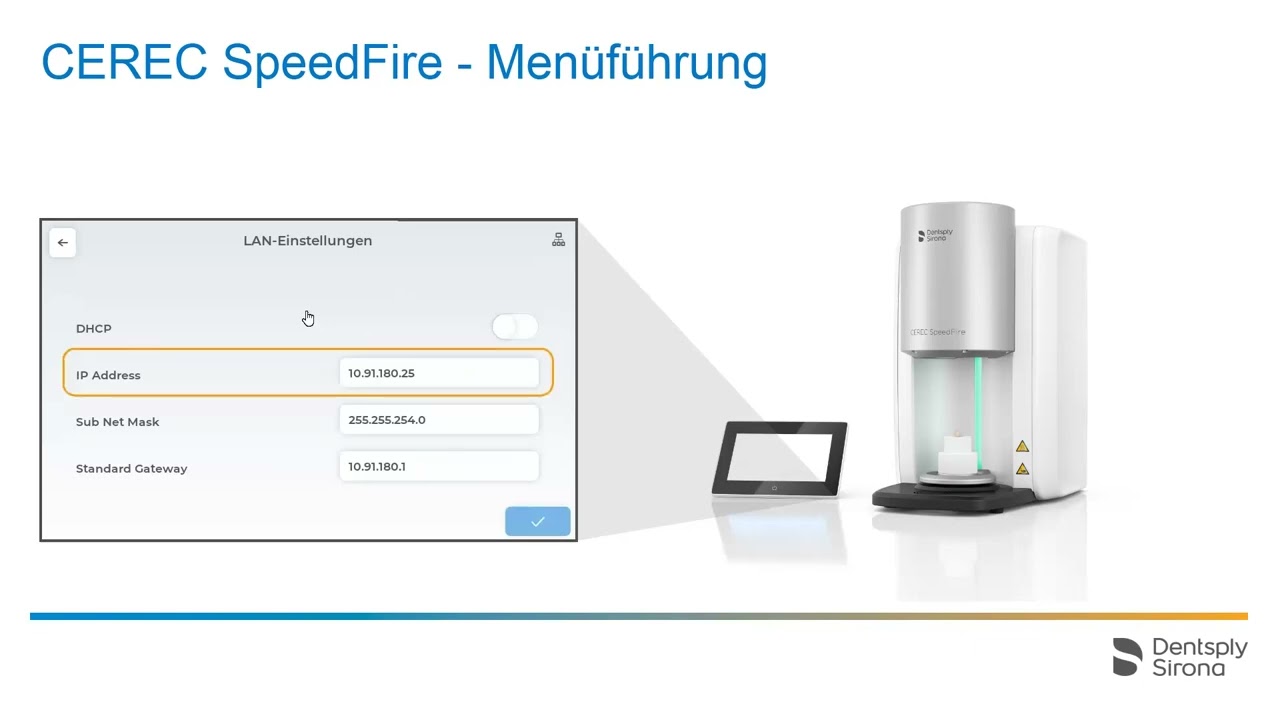 CEREC SpeedFire Men&uuml;f&uuml;hrung Tutorial