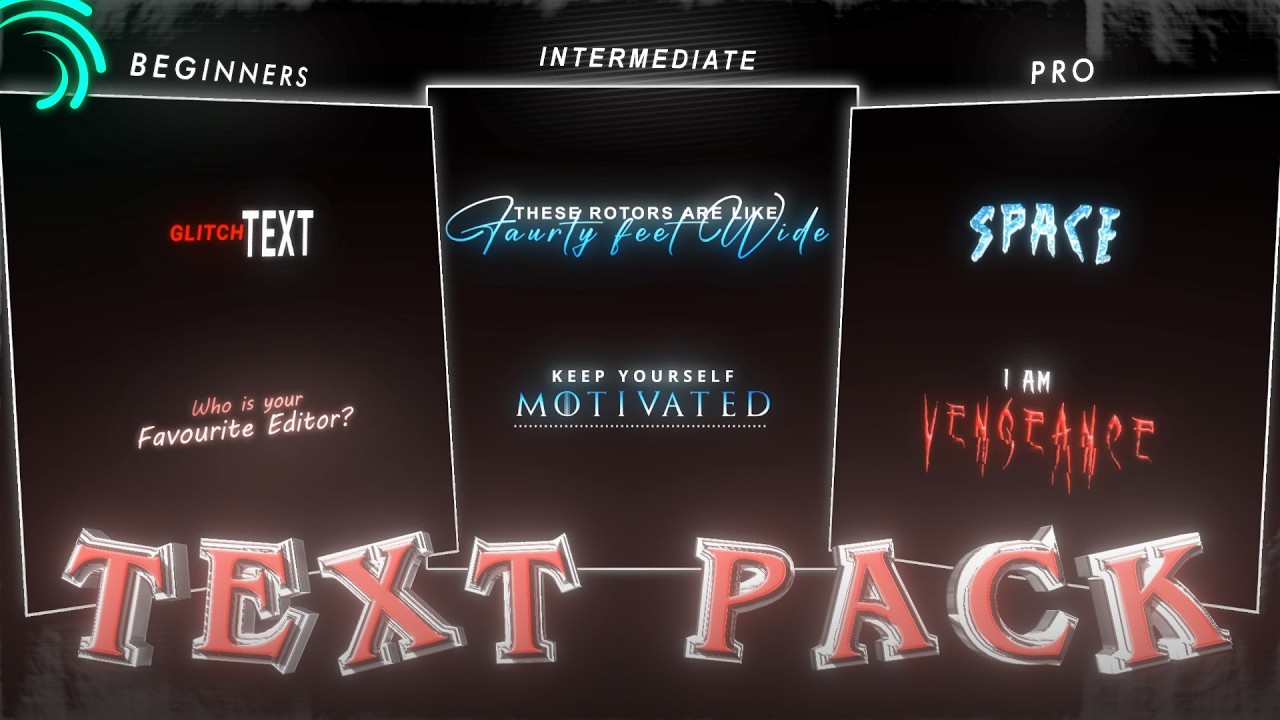 Level Up Your Edits With These AE Inspired Text Effects || Text Pack On Alightmotion (+Preset)