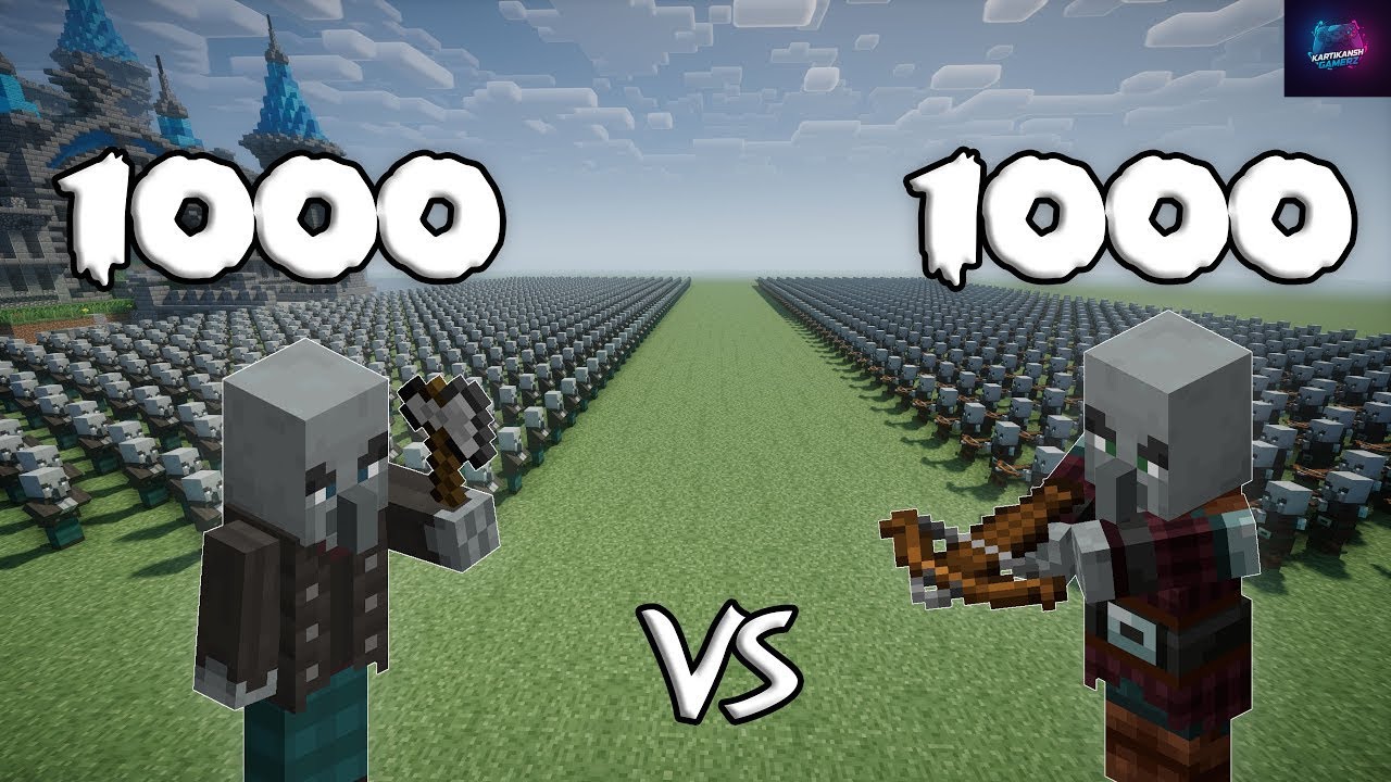 1000 Vindicators vs 1000 Pillagers &ndash; Epic Minecraft Mob Battle!