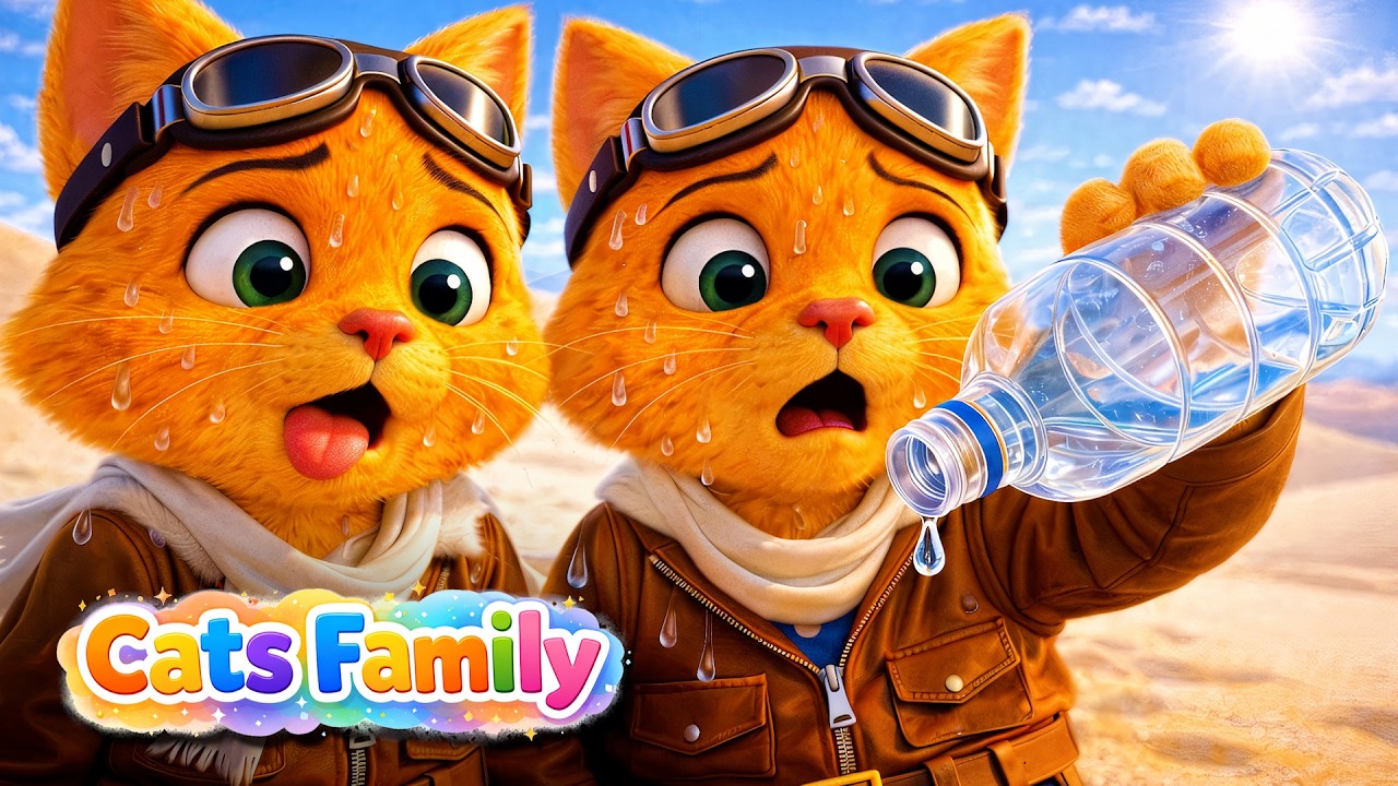 FAM&Iacute;LIA DE GATOS ENCONTRAM O O&Aacute;SIS! 💧🌴 Desenho Infantil Divertido 🙌 Can&ccedil;&otilde;es infantis para crian&ccedil;as🎶