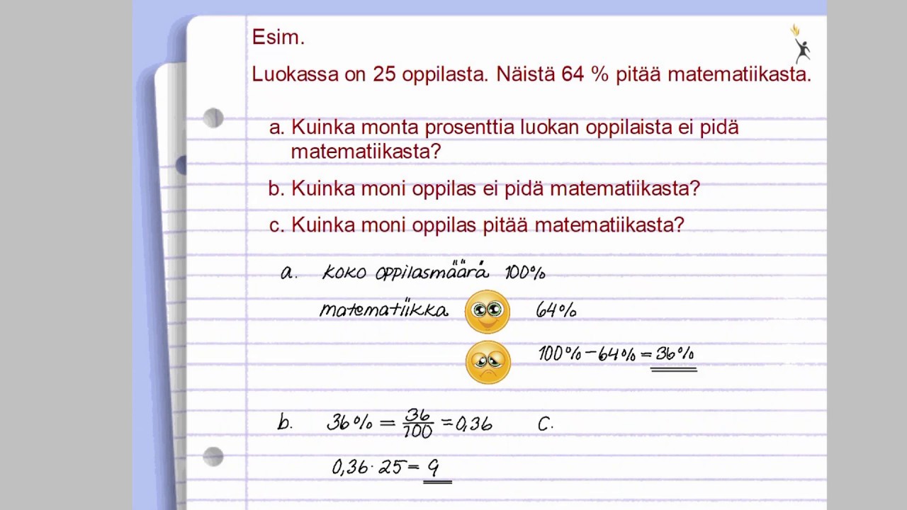 Miten lasketaan p % luvusta?
