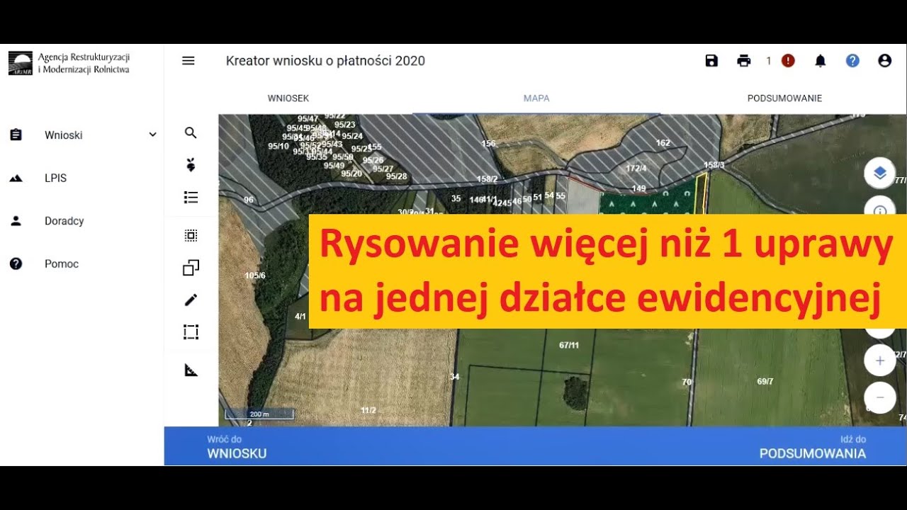 Rysowanie / definiowanie upraw 2020 ARiMR