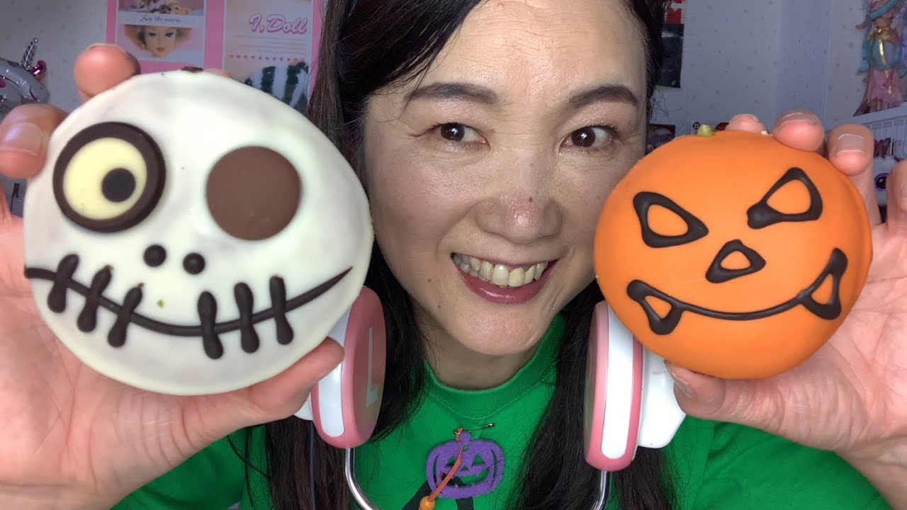【ASMR】【Eating Sounds 】Halloween 🎃かわいいクリスピークリームドーナツ食べる😍Krispy Kream Dounuts🍩