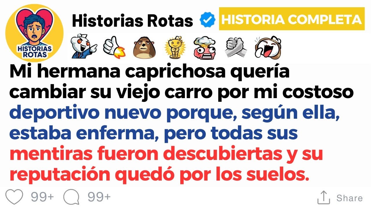 [HISTORIA COMPLETA] Mi hermana caprichosa quería cambiar su viejo carro por mi costoso deportivo...
