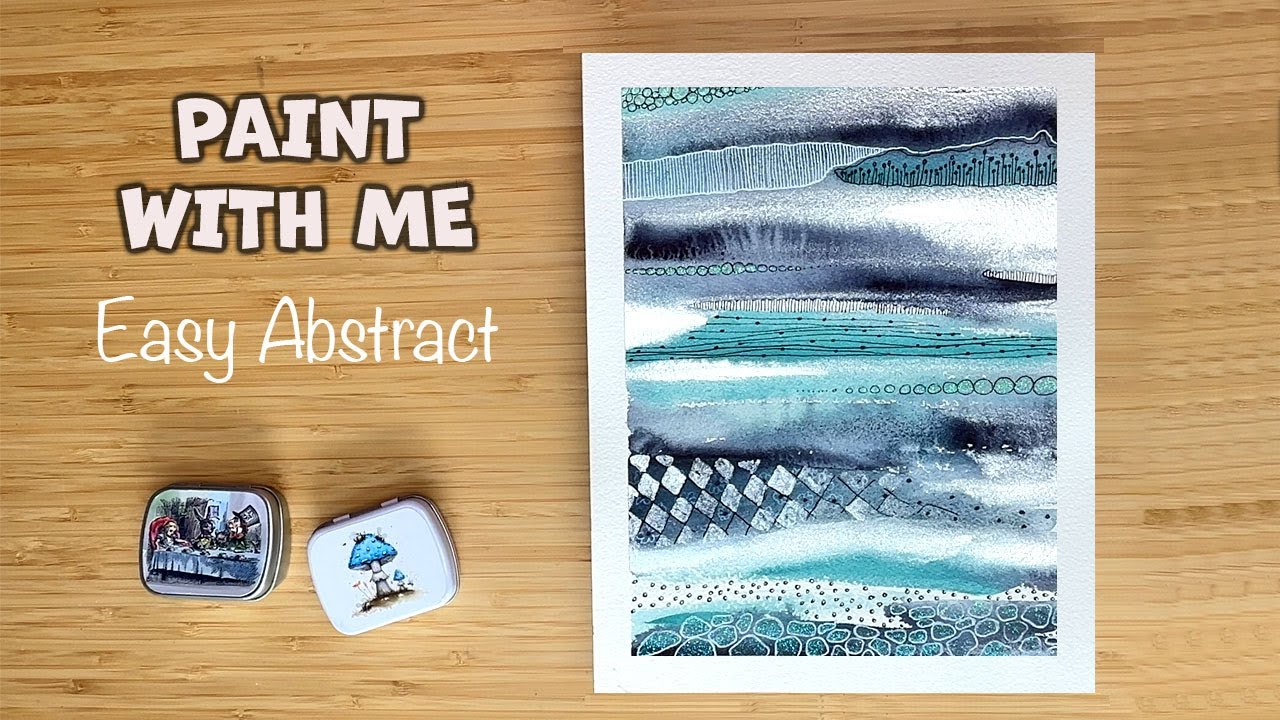 EASY Abstract Watercolor | Paint Along with Metallic Shimmers