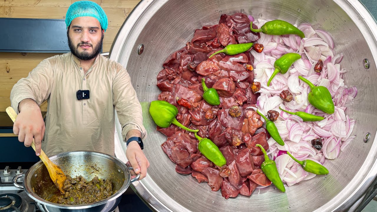 Chicken Masala kaleji with Onion and Green Chilies